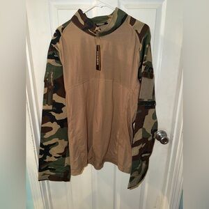 CQR Tactical Series Men's Camouflage Long Sleeve Quarter Zip Shirt. NWT Size 2XL